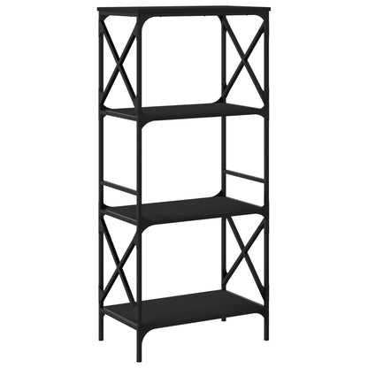 vidaXL Libreria a 4 Ripiani Nera 59x35x132 cm in Legno Multistrato VIDAXL