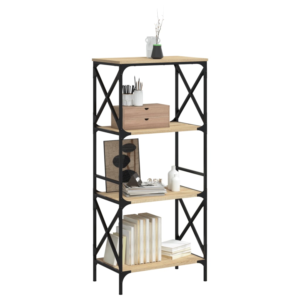vidaXL Libreria 4 Ripiani Rovere Sonoma 59x35x132 cm Legno Multistrato