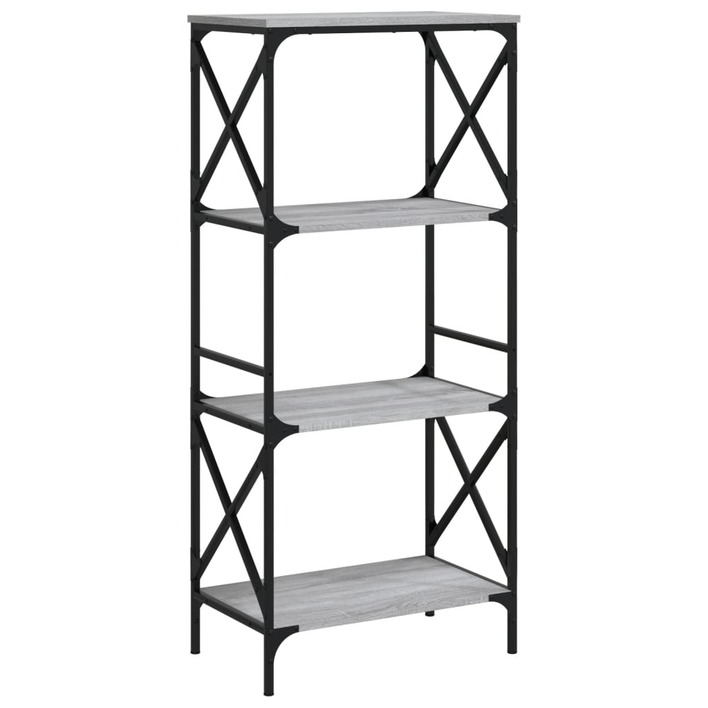 vidaXL Libreria 4 Ripiani Grigio Sonoma 59x35x132cm Legno Multistrato VIDAXL