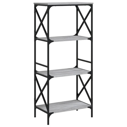 vidaXL Libreria 4 Ripiani Grigio Sonoma 59x35x132cm Legno Multistrato VIDAXL