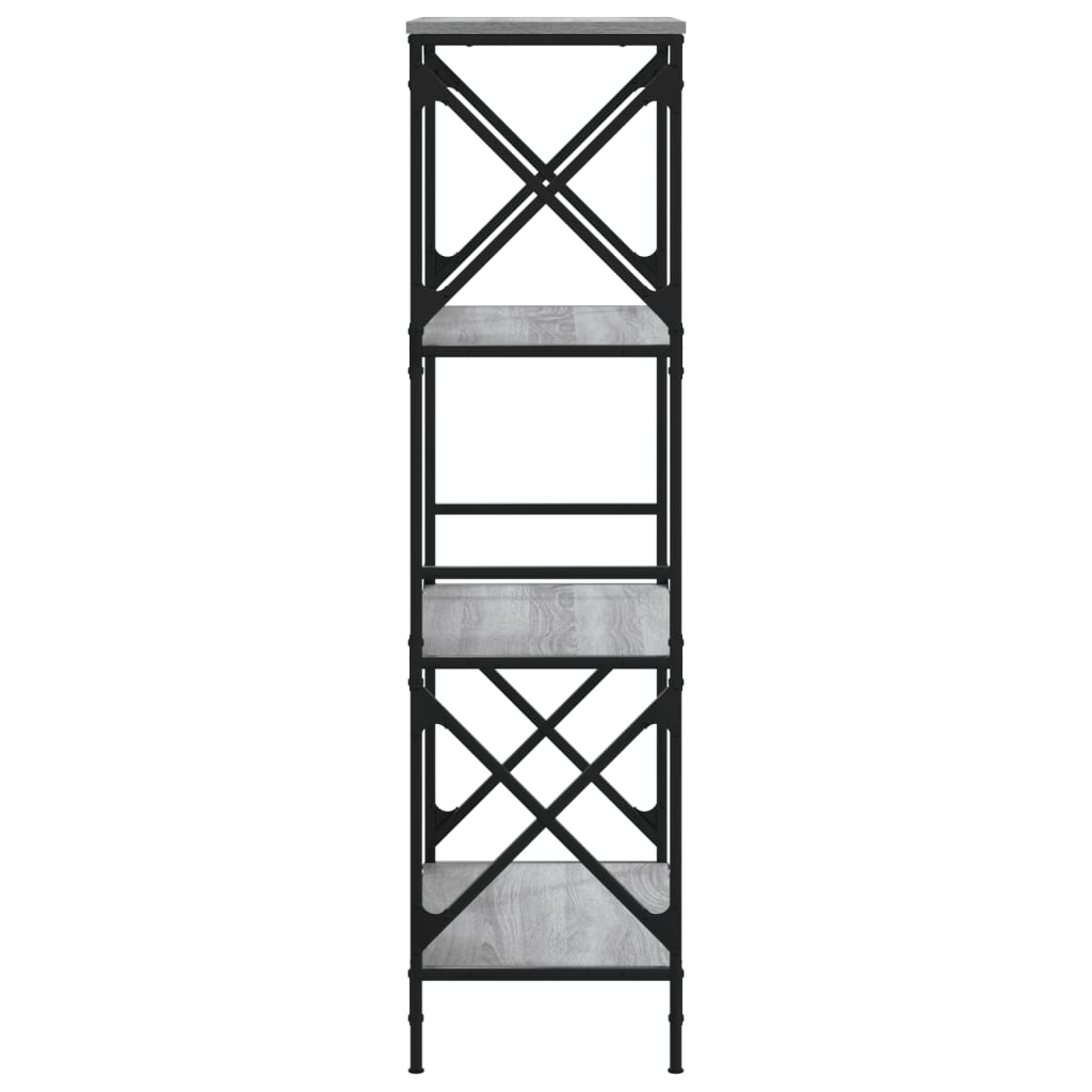 vidaXL Libreria 4 Ripiani Grigio Sonoma 59x35x132cm Legno Multistrato VIDAXL