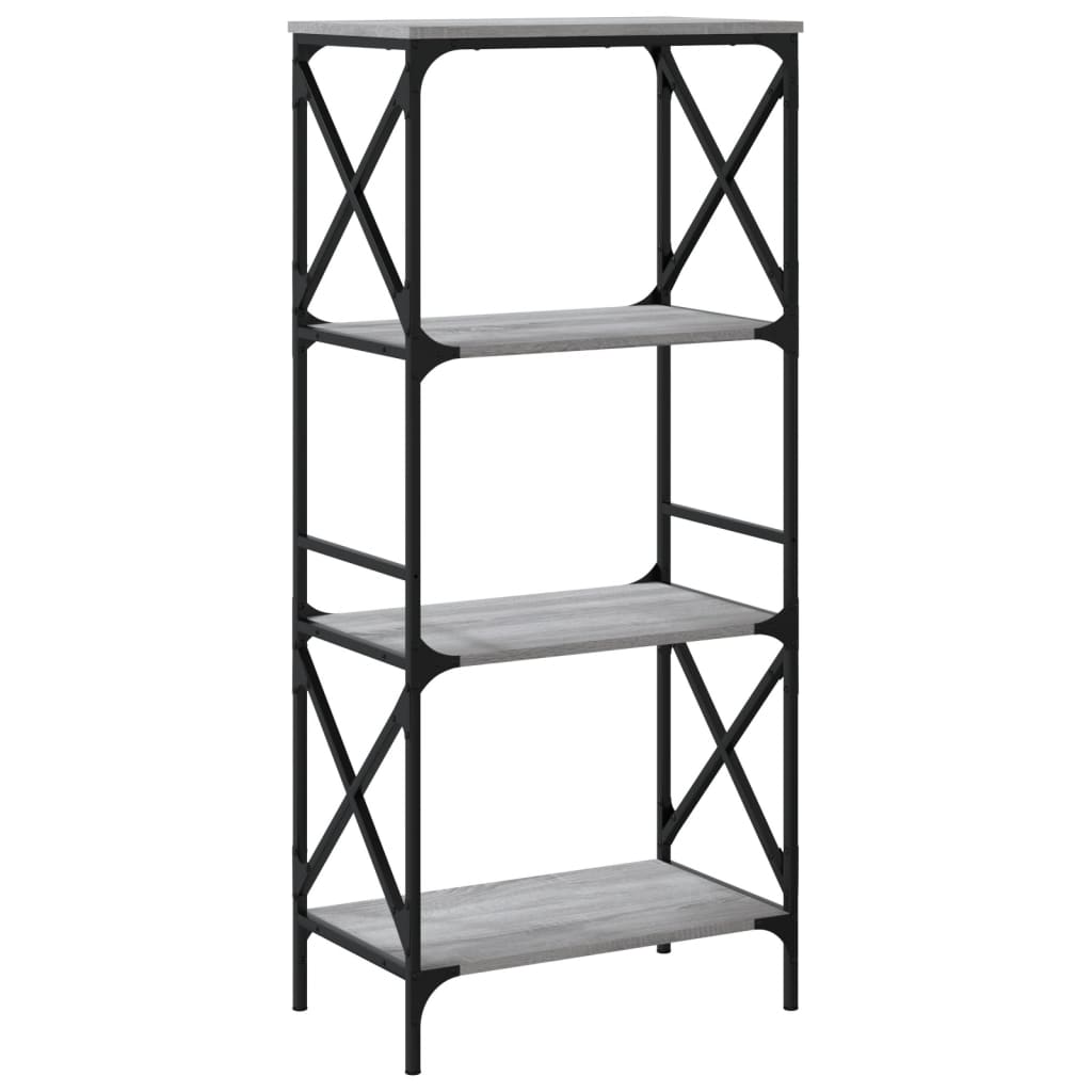 vidaXL Libreria 4 Ripiani Grigio Sonoma 59x35x132cm Legno Multistrato VIDAXL