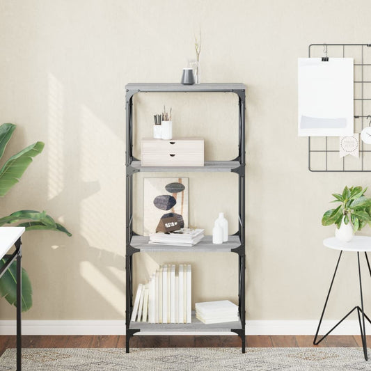 vidaXL Libreria 4 Ripiani Grigio Sonoma 59x35x132cm Legno Multistrato VIDAXL