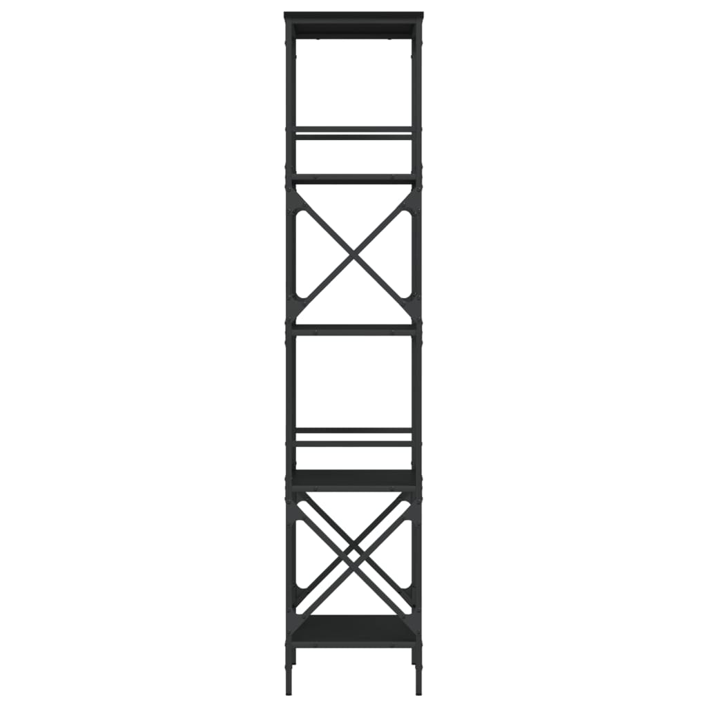 vidaXL Libreria a 5 Ripiani Nera 59x35x171 cm in Legno Multistrato VIDAXL