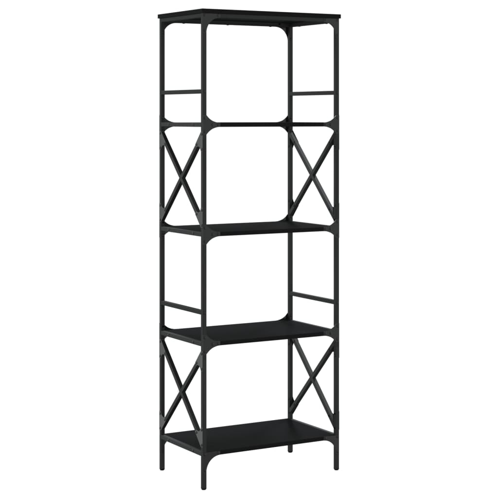 vidaXL Libreria a 5 Ripiani Nera 59x35x171 cm in Legno Multistrato VIDAXL