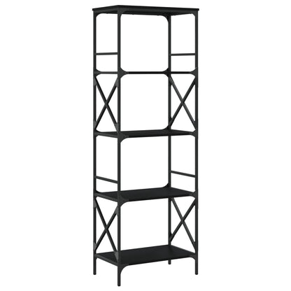 vidaXL Libreria a 5 Ripiani Nera 59x35x171 cm in Legno Multistrato VIDAXL