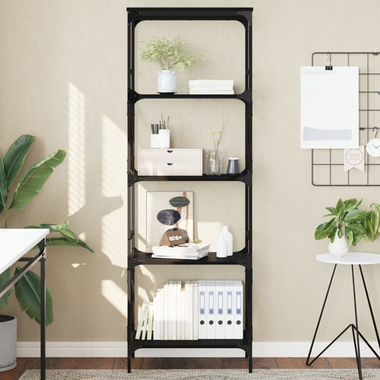 vidaXL Libreria a 5 Ripiani Nera 59x35x171 cm in Legno Multistrato VIDAXL
