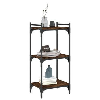 vidaXL Libreria a 3 Ripiani Rovere Fumo 40x30x86 cm Legno Multistrato VIDAXL
