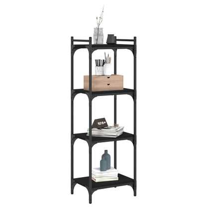 vidaXL Libreria a 4 Ripiani Nera 40x30x120 cm in Legno Multistrato