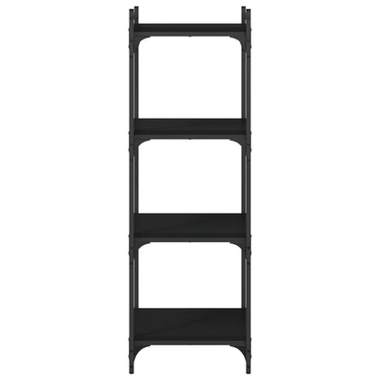 vidaXL Libreria a 4 Ripiani Nera 40x30x120 cm in Legno Multistrato