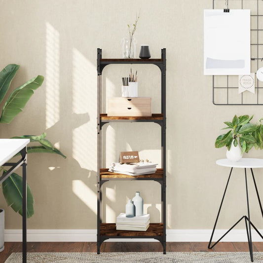 vidaXL Libreria a 4 Ripiani Rovere Fumo 40x30x120 cm Legno Multistrato VIDAXL