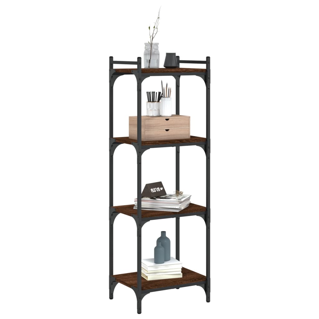 vidaXL Libreria 4 Ripiani Rovere Marrone 40x30x120cm Legno Multistrato VIDAXL