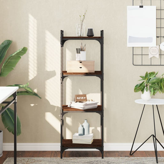 vidaXL Libreria 4 Ripiani Rovere Marrone 40x30x120cm Legno Multistrato VIDAXL