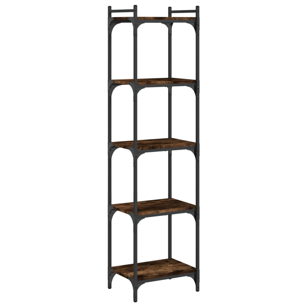 vidaXL Libreria a 5 Ripiani Rovere Fumo 40x30x154 cm Legno Multistrato