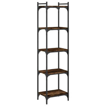 vidaXL Libreria a 5 Ripiani Rovere Fumo 40x30x154 cm Legno Multistrato