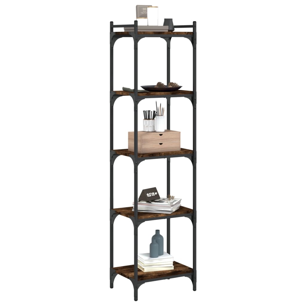 vidaXL Libreria a 5 Ripiani Rovere Fumo 40x30x154 cm Legno Multistrato