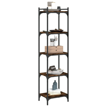 vidaXL Libreria a 5 Ripiani Rovere Fumo 40x30x154 cm Legno Multistrato