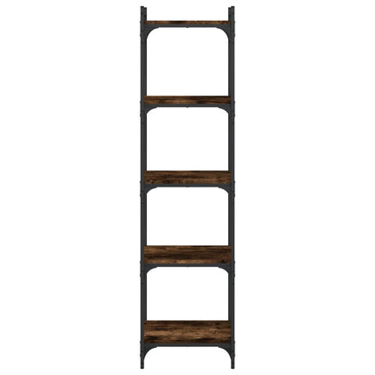 vidaXL Libreria a 5 Ripiani Rovere Fumo 40x30x154 cm Legno Multistrato