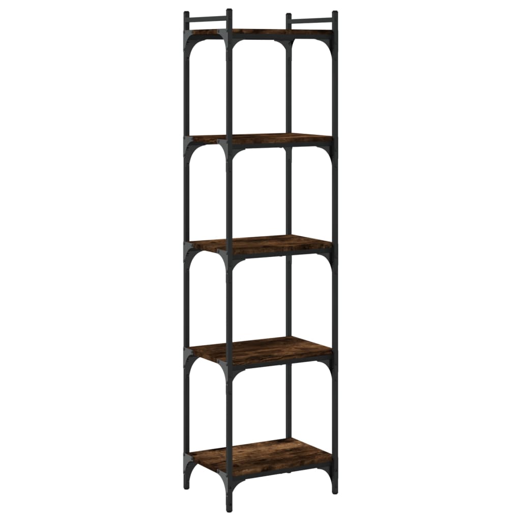 vidaXL Libreria a 5 Ripiani Rovere Fumo 40x30x154 cm Legno Multistrato