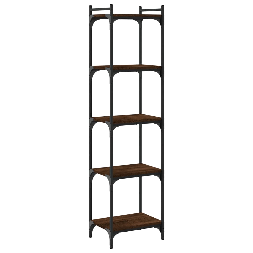 vidaXL Libreria 5 Ripiani Rovere Marrone 40x30x154cm Legno Multistrato VIDAXL