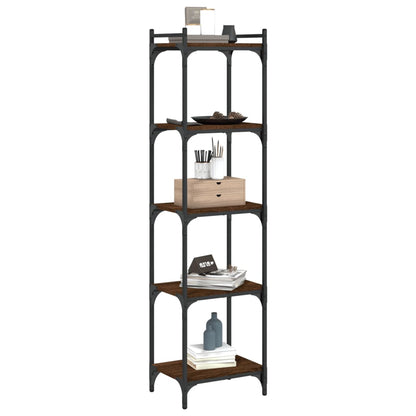 vidaXL Libreria 5 Ripiani Rovere Marrone 40x30x154cm Legno Multistrato VIDAXL