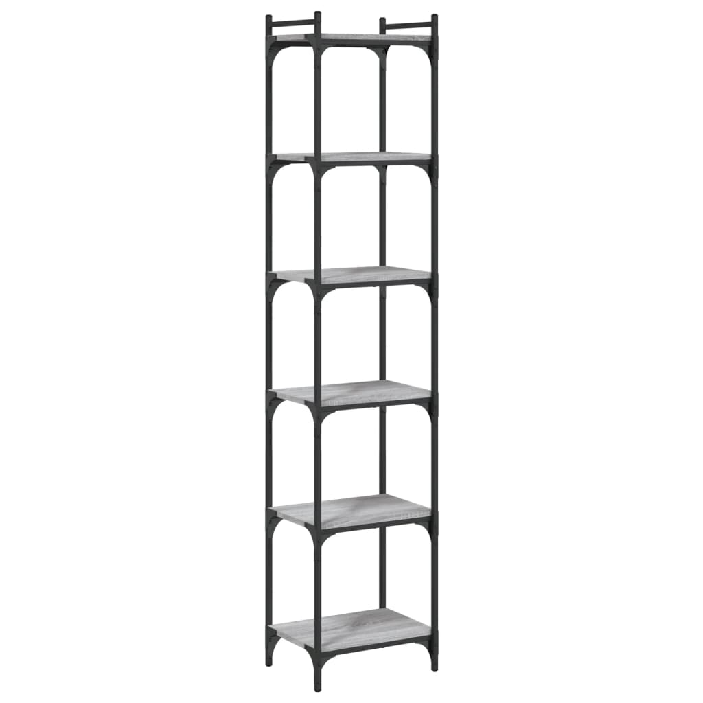 vidaXL Libreria 6 Ripiani Grigio Sonoma 40x30x188cm Legno Multistrato