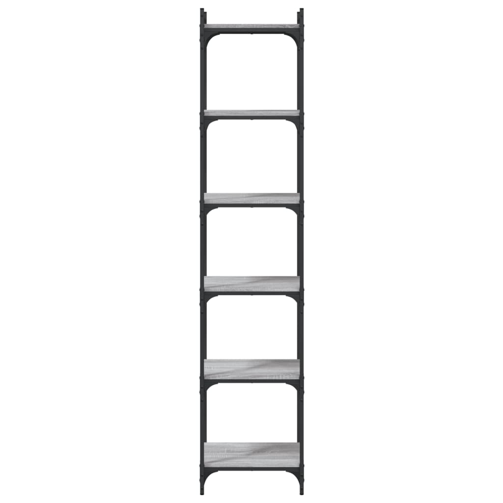 vidaXL Libreria 6 Ripiani Grigio Sonoma 40x30x188cm Legno Multistrato