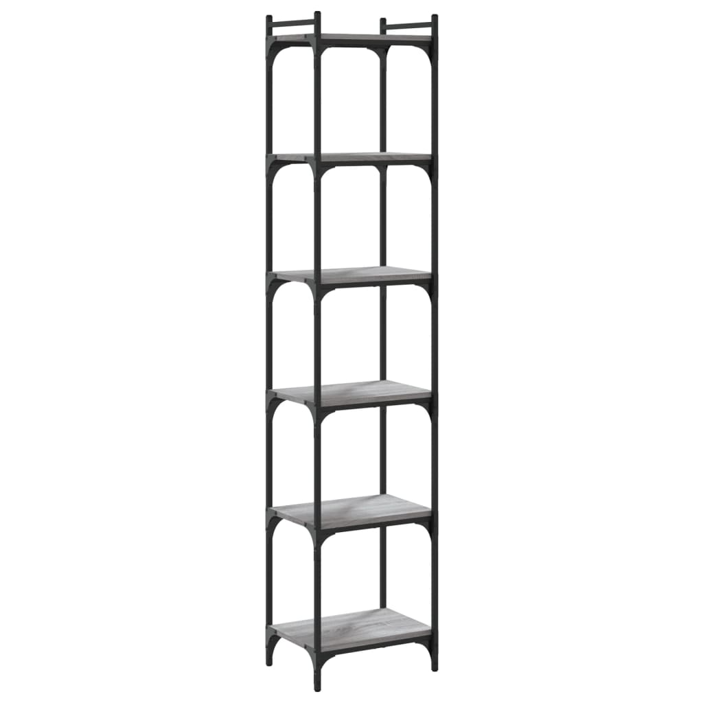 vidaXL Libreria 6 Ripiani Grigio Sonoma 40x30x188cm Legno Multistrato