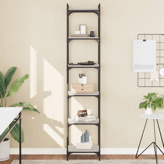 vidaXL Libreria 6 Ripiani Grigio Sonoma 40x30x188cm Legno Multistrato
