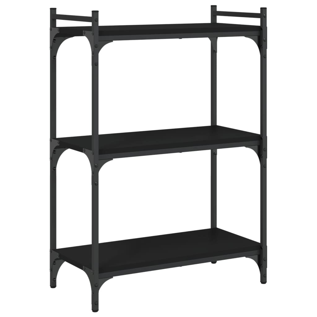 vidaXL Libreria a 3 Ripiani Nera 60x30x86 cm in Legno Multistrato