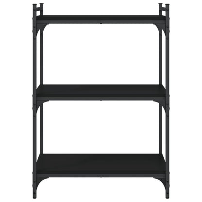 vidaXL Libreria a 3 Ripiani Nera 60x30x86 cm in Legno Multistrato
