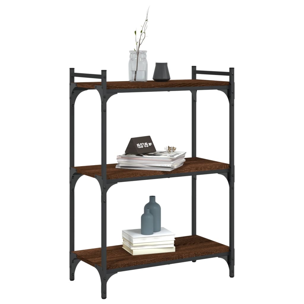 vidaXL Libreria 3 Ripiani Rovere Marrone 60x30x86 cm Legno Multistrato