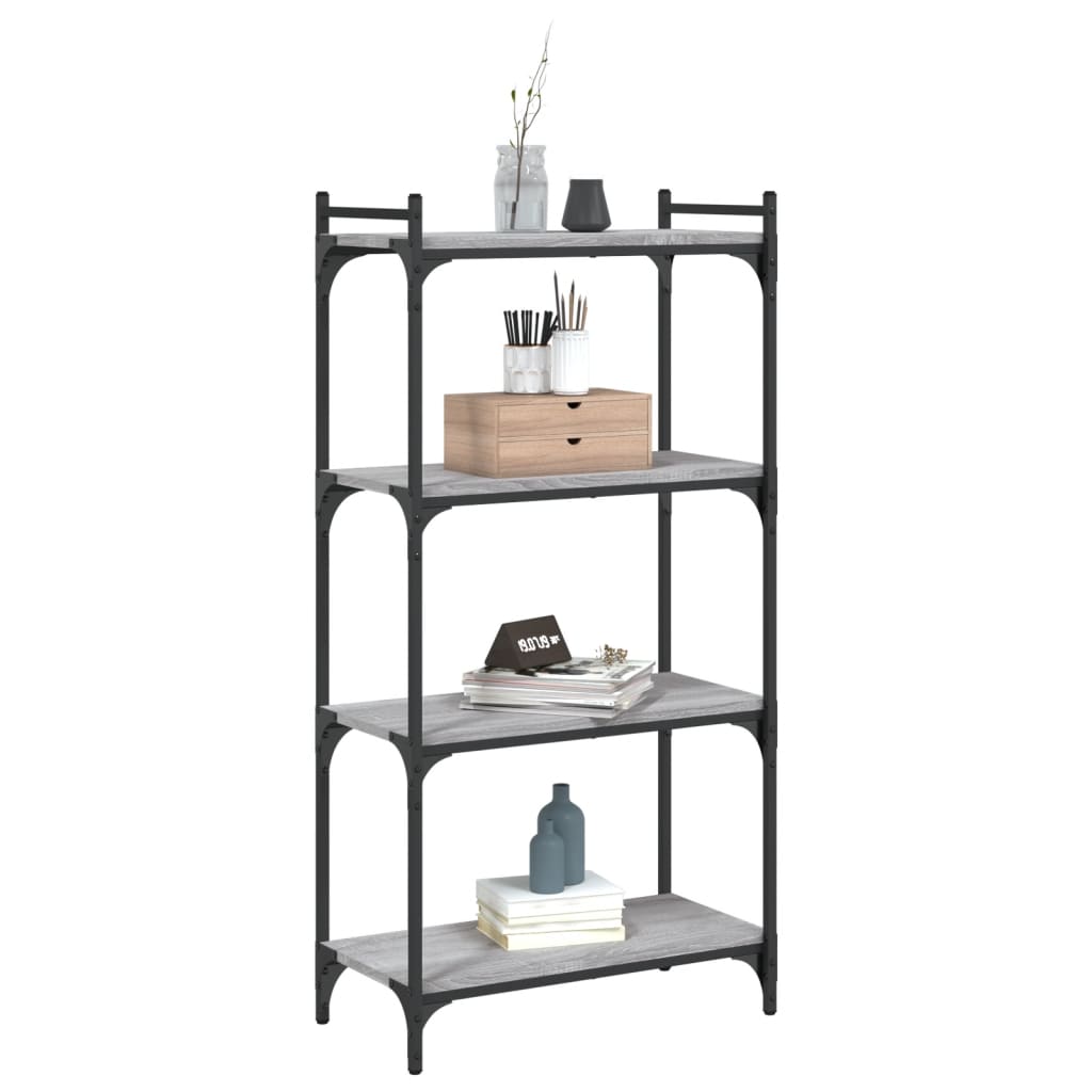 vidaXL Libreria 4 Ripiani Grigio Sonoma 60x30x120cm Legno Multistrato VIDAXL