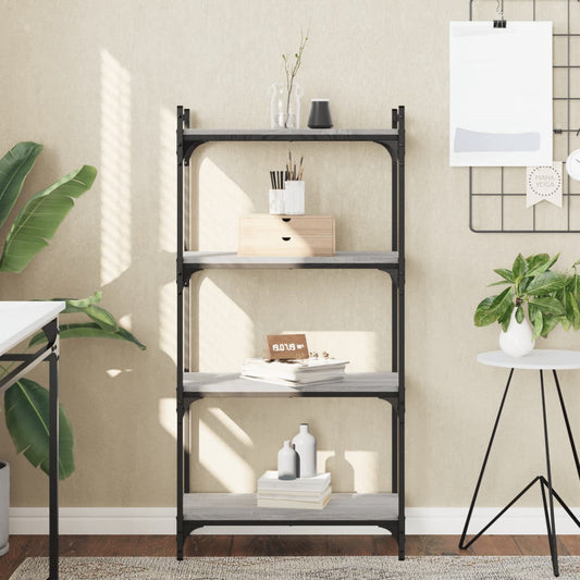 vidaXL Libreria 4 Ripiani Grigio Sonoma 60x30x120cm Legno Multistrato VIDAXL