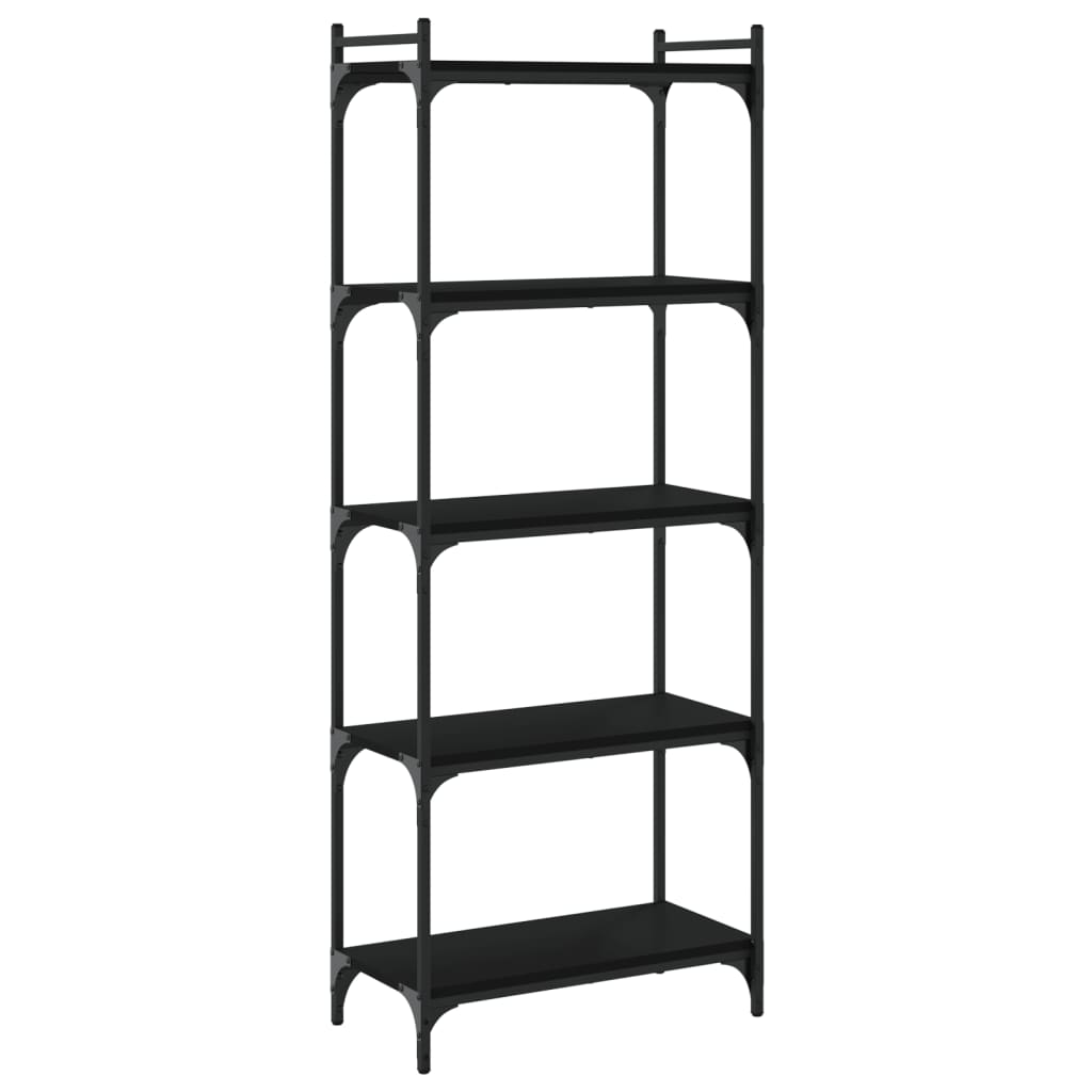 vidaXL Libreria a 5 Ripiani Nera 60x30x154 cm in Legno Multistrato VIDAXL