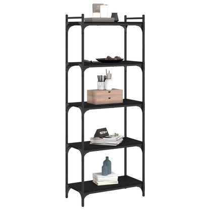 vidaXL Libreria a 5 Ripiani Nera 60x30x154 cm in Legno Multistrato VIDAXL