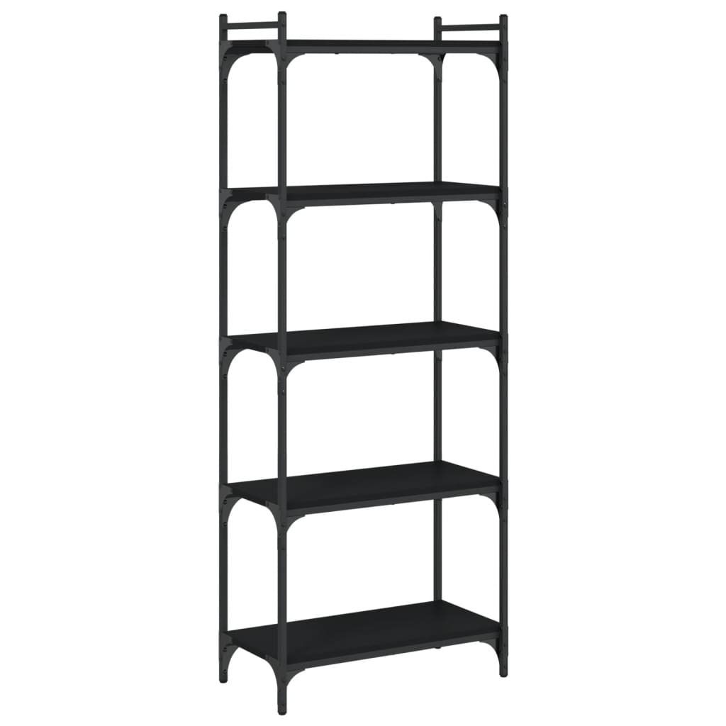 vidaXL Libreria a 5 Ripiani Nera 60x30x154 cm in Legno Multistrato VIDAXL