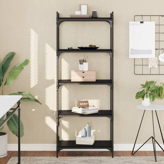 vidaXL Libreria a 5 Ripiani Nera 60x30x154 cm in Legno Multistrato VIDAXL