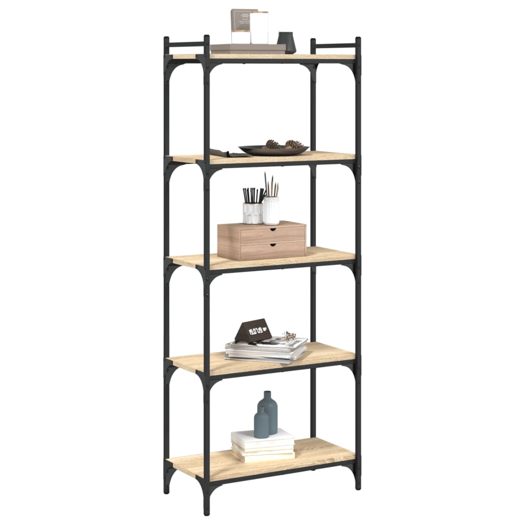 vidaXL Libreria 5 Ripiani Rovere Sonoma 60x30x154 cm Legno Multistrato