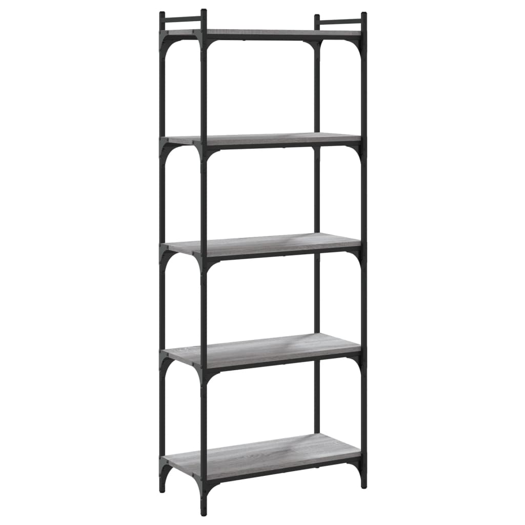 vidaXL Libreria 5 Ripiani Grigio Sonoma 60x30x154cm Legno Multistrato VIDAXL