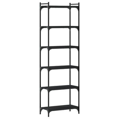 vidaXL Libreria a 6 Ripiani Nera 60x30x188 cm in Legno Multistrato VIDAXL