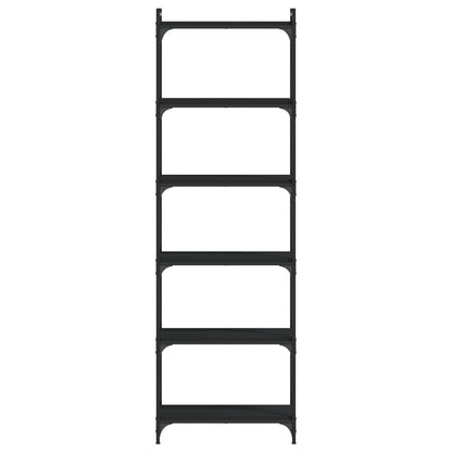 vidaXL Libreria a 6 Ripiani Nera 60x30x188 cm in Legno Multistrato VIDAXL