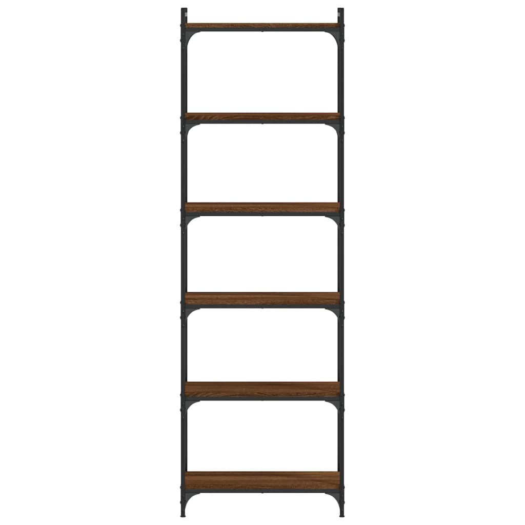 vidaXL Libreria 6 Ripiani Rovere Marrone 60x30x188cm Legno Multistrato