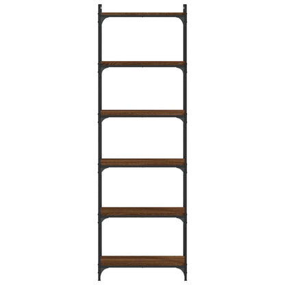 vidaXL Libreria 6 Ripiani Rovere Marrone 60x30x188cm Legno Multistrato