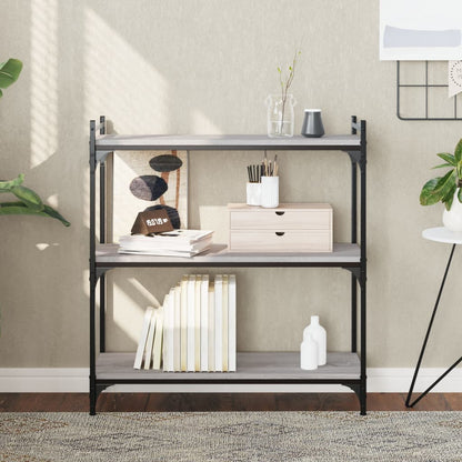 vidaXL Libreria a 3 Ripiani Grigio Sonoma 80x30x86cm Legno Multistrato