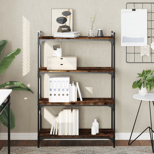 vidaXL Libreria a 4 Ripiani Rovere Fumo 80x30x120 cm Legno Multistrato VIDAXL