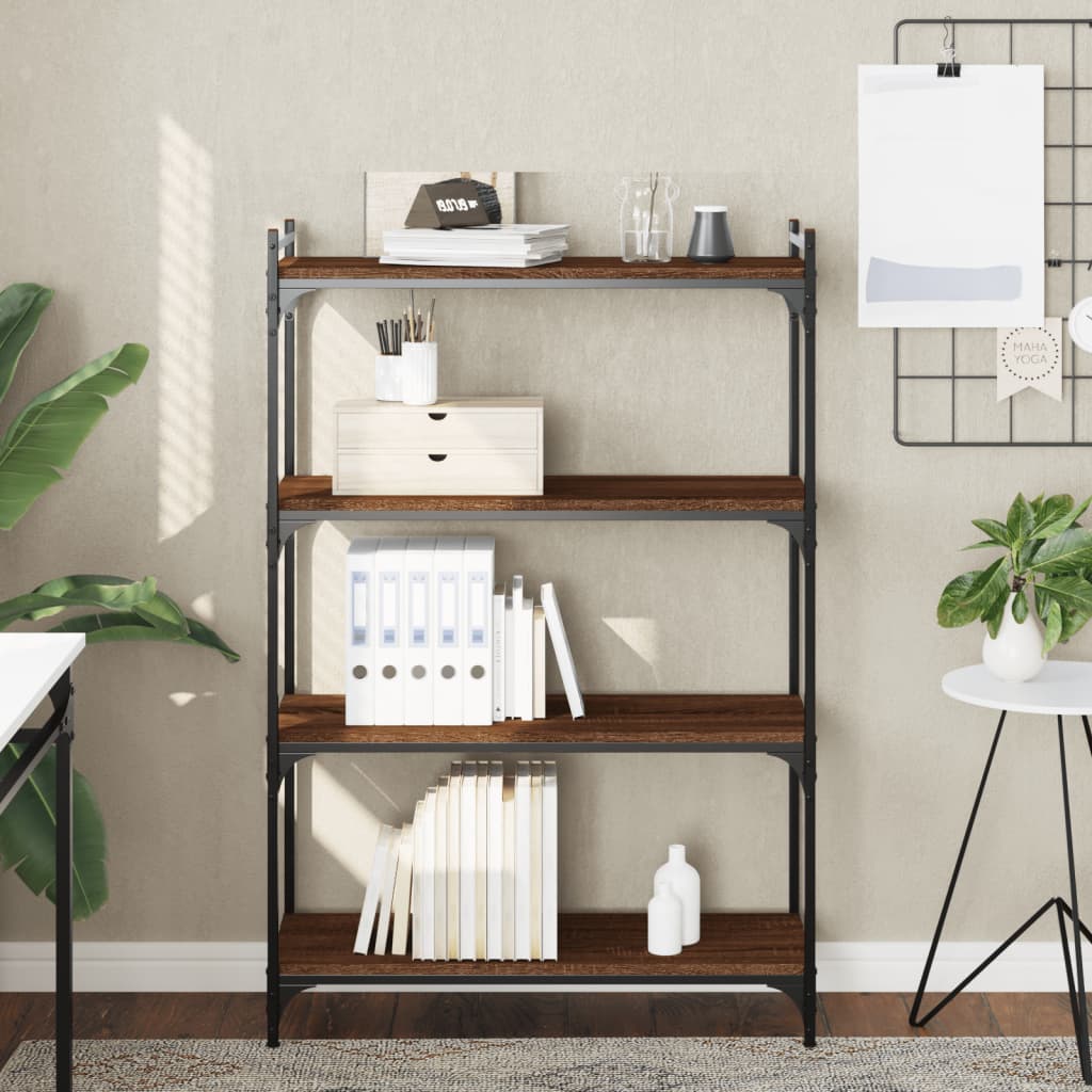 vidaXL Libreria 4 Ripiani Rovere Marrone 80x30x120cm Legno Multistrato VIDAXL