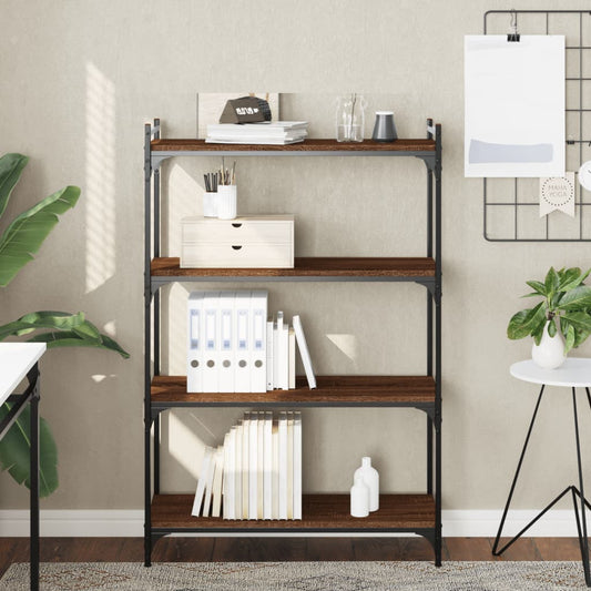 vidaXL Libreria 4 Ripiani Rovere Marrone 80x30x120cm Legno Multistrato VIDAXL