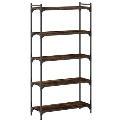 vidaXL Libreria a 5 Ripiani Rovere Fumo 80x30x154 cm Legno Multistrato