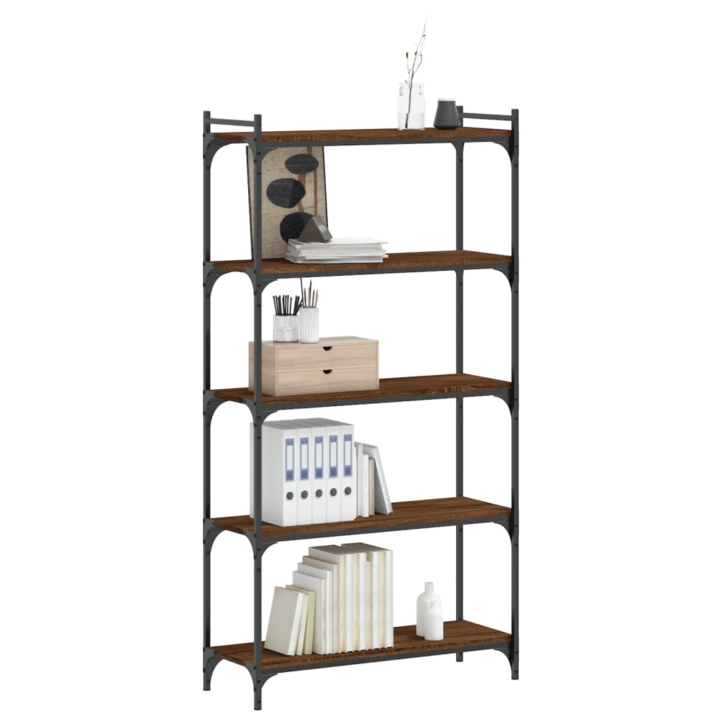 vidaXL Libreria 5 Ripiani Rovere Marrone 80x30x154cm Legno Multistrato VIDAXL